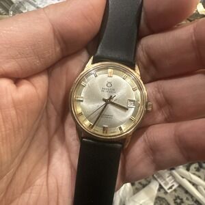 Working Milus 25 Jewels Automatic Men's Watch Gold Filled Case 30144 BR Rare